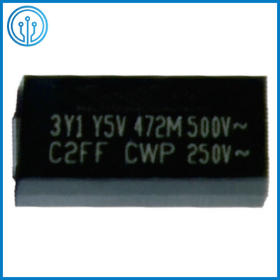 11.4x6.0mm Plastic Inkapseling Chip Safety Capacitor 500VAC 10-4700pF Y5P Y5U Y5V