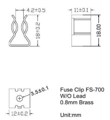 Plug In Installatie AGU 5AG 10x38mm Nickel Plated Brass PCB Fuse Clip Solar PV Dwarget Fuse Bracket