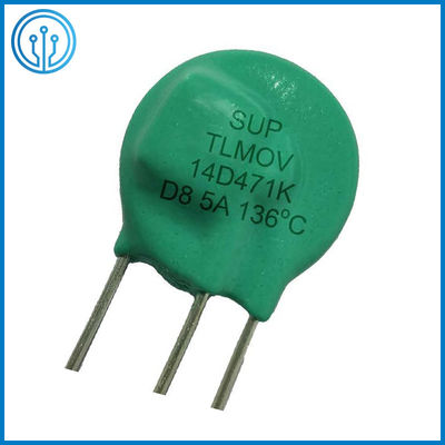 Van het de Schijfmetaaloxide van TLMOV 14D 20D 25D Varistor 136C Metaaloxidevaristor Schommelingsbescherming